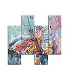 Homemania Wandafbeelding, vlinders, 4 stuks, dieren, woonkamer, slaapkamer, meerkleurig, 76 x 0,3 x 50 cm, HM204PMDF56, MDF
