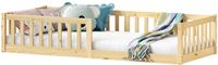 IDIMEX Vloerbed GUSTAVO 90 x 190 cm met lattenbodem en valbeveiliging – naturel