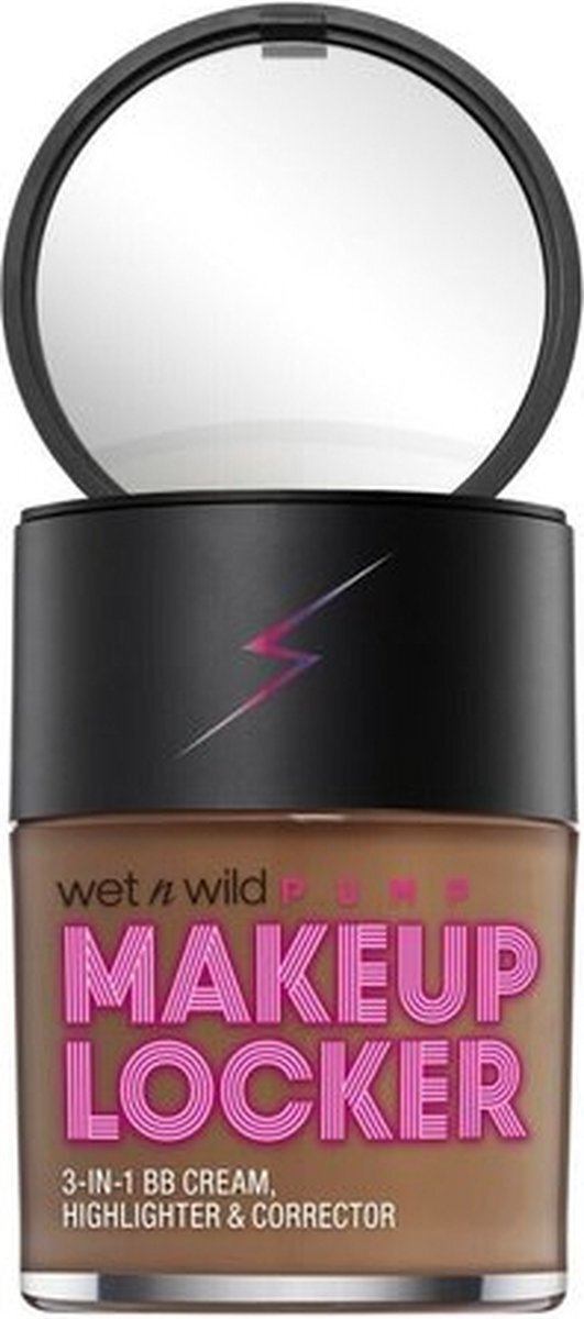 Wet n'Wild Wet 'n Wild | Pump Makeup Locker 3-in-1 Sheer | BB Cream, Highlighter & Corrector | 178A Deep | Bruin | 30 ml