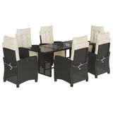 vidaXL 7-delige Tuinset met Kussens Poly Rattan Grijs
