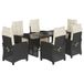vidaXL 7-delige Tuinset met Kussens Poly Rattan Grijs