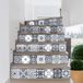Ambiance-Live Col-RV-0541. Zelfklevende stickers voor trap, tegels, trapstickers, stootkussen, tegelstickers, zelfklevende cementtegels, trap, cementtegels, azulejos, 15 x 105 cm, 2 strips