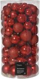 Decoris Kerstballen | Kunststof | Kerstrood | 100 stuks