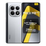 XIAOMI POCO M8 Smartphone 8+256GB Sliver 6.77" 120Hz FIoW AMOLED Display | 7.35mm Sleek 3D-Curved Design, Snapdragon® 6 Gen 3, 50MP AI Dual Camera System, 1/2.88" Sensor Size, 1.22um 4-in-1 Pixel