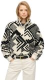 Superdry Super Soft Printed Half Zip Sweatshirt White Women's Small