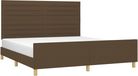 vidaXL Bedframe Stof Donkerbruin 180x200 cm