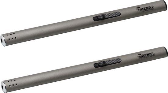 Hendi Gasaansteker voor Kaarsen - Set van 2 - Grijs - 23cm - Navulbaar