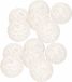 Bellatio decorations Boules de Noël blanc - 12x - dia 5 cm - rotin - paillettes - décoration de sapin de Noël