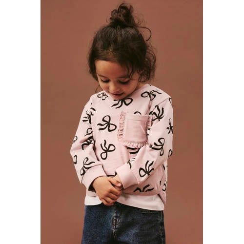 NAME IT MINI sweater met print - lichtroze