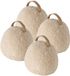 Boltze Deurstopper gewicht rond - 4x - schapenvacht look - 1 kilo - beige - polyester