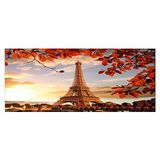 Homemania Eiffeltoren en landschappen voor woonkamer, slaapkamer, meerkleurig, 70 x 3 x 100 cm, HM20KNV70 x 100-116, polyester, hout