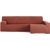 ECOMMERC3 Chaiselong bankovertrek met lange arm rechts, universeel en veelzijdig – chaise longue-bankhoes, oranje, eenvoudig te monteren bescherming voor rugleuning, zitting en armleuningen