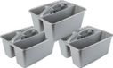 Hega Hogar Boîte de rangement - 3x - Plastique - 6L - Gris - Avec poignée
