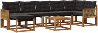 vidaXL Hoek loungeset Naturel en zwart