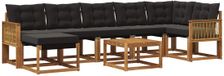 vidaXL Hoek loungeset Naturel en zwart