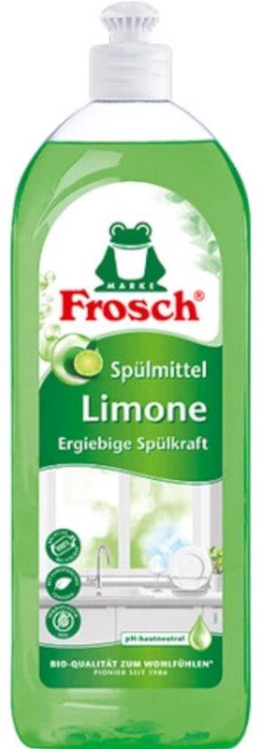 Frosch Afwasmiddel Limoen - Handafwasmiddel - Sterk tegen vet - pH-huidneutraal - 750 ml