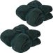 H&S Collection Fleece dekens/plaids - 2x - donkergroen - 130 x 170 cm
