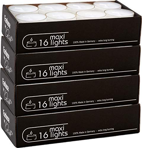 QULT Farluce(TM) Maxilights wit - theelichtjes in kunststof hoes - 64 stuks