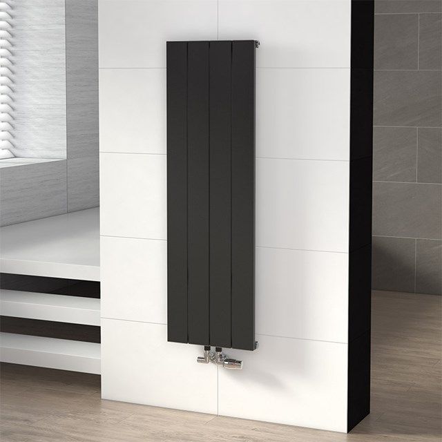 Maxaro Aluminium Designradiator Jupiter Mat Zwart 701 Watt 37,5x120cm Verticaal