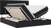 vidaXL LED Opbergbed met Matras Zwart 180 x 200 cm Fluweel