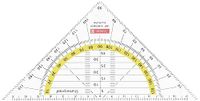 Brunnen 104975401 Geometrische driehoek/geodriehoek (voor school en kantoor, 16 cm, onbreekbaar, glashelder)