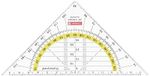 Brunnen 104975401 Geometrische driehoek/geodriehoek (voor school en kantoor, 16 cm, onbreekbaar, glashelder)
