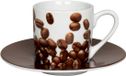 Könitz tasse à expresso Grains de café, tasse avec soucoupe, porcelaine, coloré, 85 ml