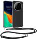 kwmobile telefoonhoesje geschikt voor Xiaomi Redmi Note 14 Pro 5G / Poco X7 - Hoesje met telefoonkoord - Back cover in transparant / zwart