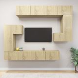 Maison Exclusive - Ensemble de meuble TV composé de 8 pièces, placage chêne Sonoma sur panneau de particules