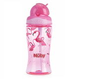 Nuby Flip-It Straw Cup - 360ml - Pink