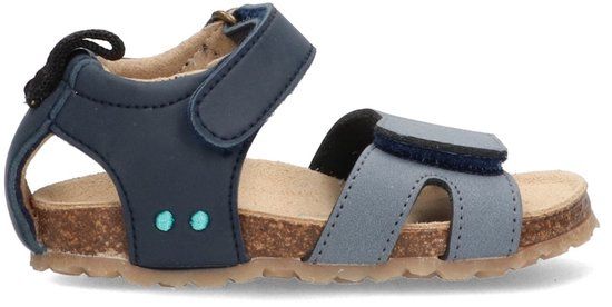 BunniesJR Jongens Platte Sandalen - Blauw - Imitatieleer - Klittenband - Maat 20