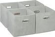 Merkloos Relaxdays Kastmand - Set van 4 - Opvouwbaar - 30x30x30 cm - 2 Handgrepen - Speelgoed - Grijs