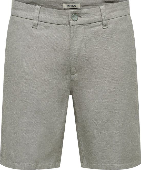 ONLY & SONS ONSMARK 0011 Cotton Linen Shorts - Men - Castor Gray - Size M