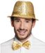 Merkloos Voordeelset van 10x gouden pailletten vlinderstrikjes 11 cm voor dames/heren - Carnaval/feest/verkleedaccessoires voor volwassenen