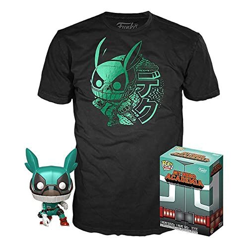 Funko Pop Deku met helm My Hero Academia Tee Box T-shirt Pop, Veelkleurig., L, 3D-snackbox sterk