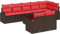 vidaXL Tuinbank Set 4 zitplekken Bruin Polyrattan