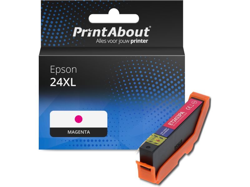 PrintAbout Inktcartridge 24XL (C13T24334012) Magenta Hoge capaciteit geschikt voor Epson