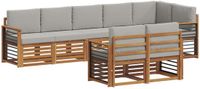 vidaXL - Bank loungeset - 8 zitplekken - Natuurlijk en lichtgrijs - Polyester