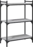 vidaXL Bibliothèque 3 étagères 60x30x86 cm bois de particules gris chêne sonoma