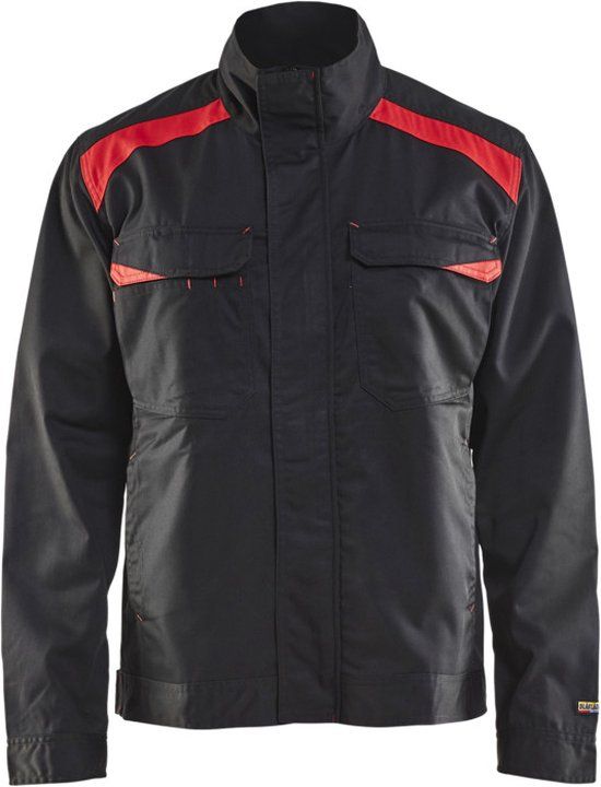 Blåkläder Industriejack. Ongevoerd 4054-1800 - Zwart/Rood - XXL
