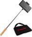 BBQ-Toro Sandwichijzer incl. transporttas | BBQ wafelijzer van fonte | rechthoekige, lange steel | al ingebrand | wafelijzer grill, outdoor wafelijzer voor open vuur, sandwichmaker