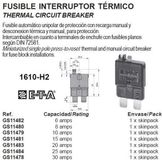 RECMAR THERMAL CIRCUIT BREAKER 20A (GS11483)