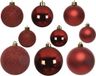 Decoris kerstballen - 26 st - rood - 4-5-6 cm - kunststof
