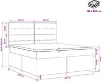vidaXL Boxspringbed met matras, donkergrijs, 160 x 200 cm, fluweel