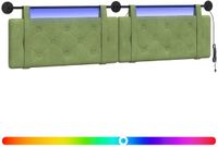 vidaXL Hangend hoofdbord Met LED-verlichting Lichtgroen Fluweel