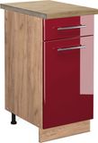 Vicco Fame-Line Meuble bas de cuisine – 40 cm, WB Chêne Bordeaux brillant