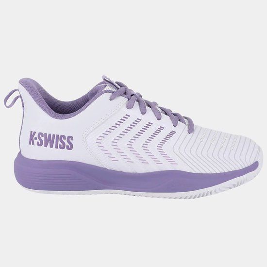 K-Swiss Ultrashot Light Clay Dames Tennisschoen - Wit/Paars - Maat 42