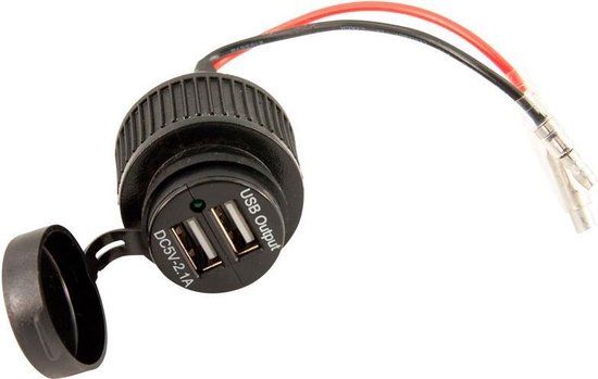 AutoStyle USB adapter - 2 poorten 5V-2.1A - inbouw - zwart