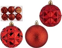 Krist Kerstballen - 18 stuks - Rood - Kunststof - 7 cm