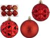 Krist Kerstballen - 18 stuks - Rood - Kunststof - 7 cm